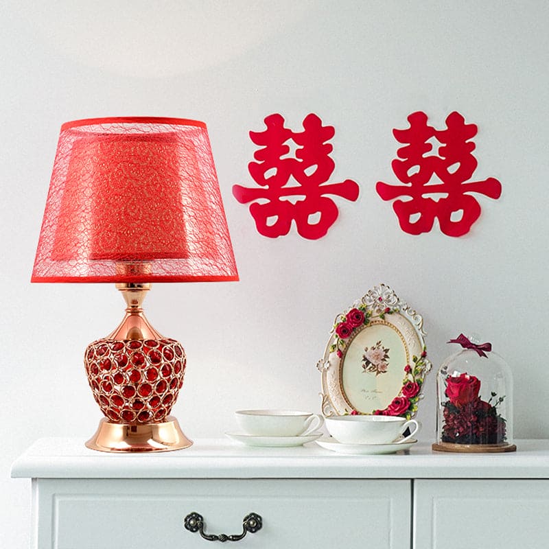 Elegant Urn-Shaped Bedside Lamp with Double Lampshade