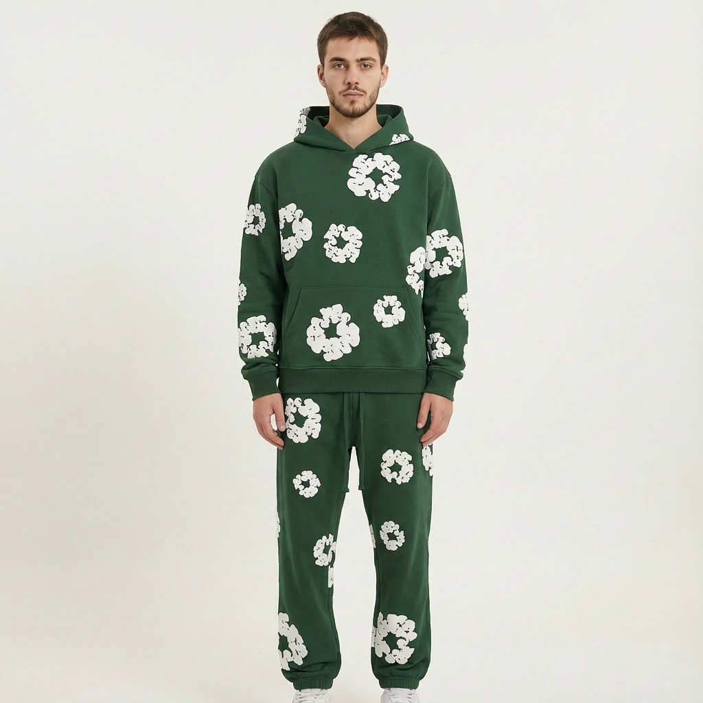 Sweat-shirt confortable à motif floral moderne