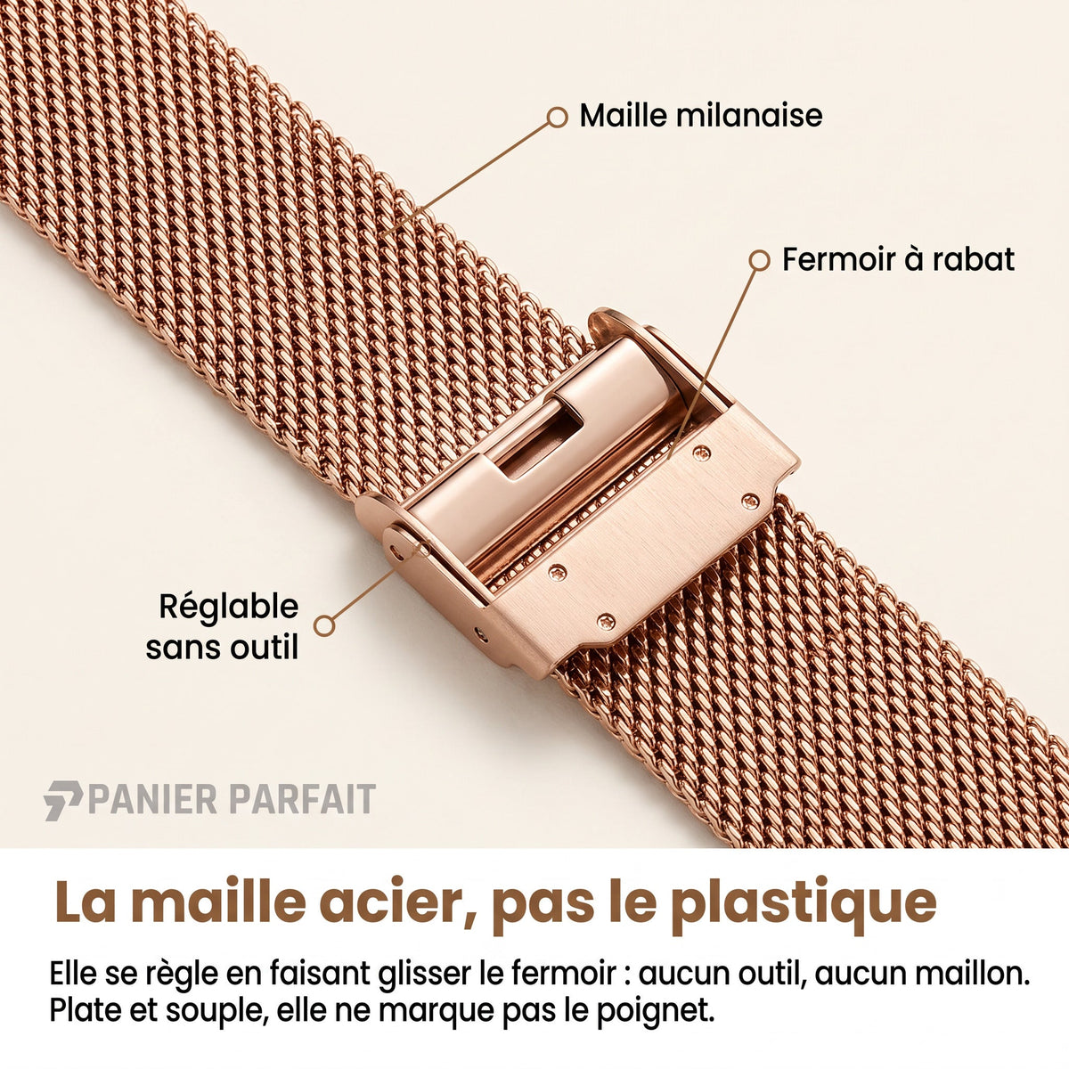 Montre connectée élégante avec suivi santé et fitness