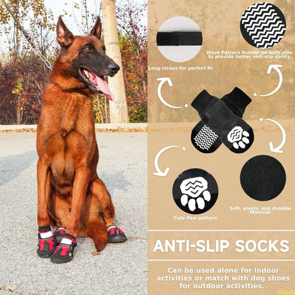 Bottes antidérapantes pour chien en caoutchouc