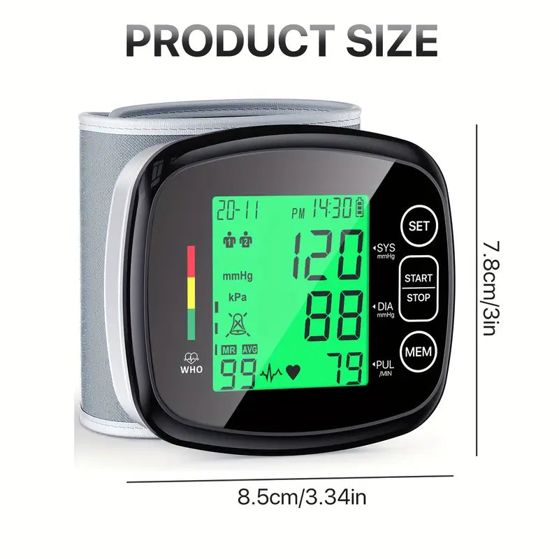 Vitapulse™ – Automatic Wrist Blood Pressure Monitor with Large LCD Screen