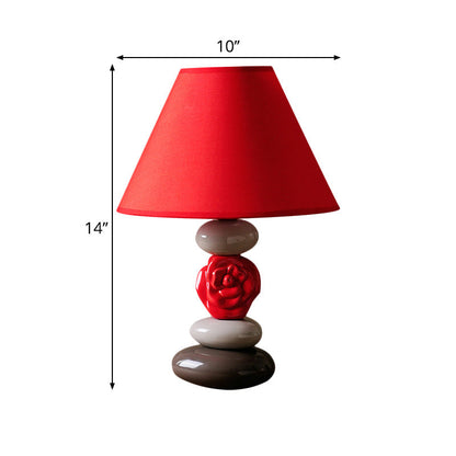 Lampe de table élégante à abat-jour tissu conique
