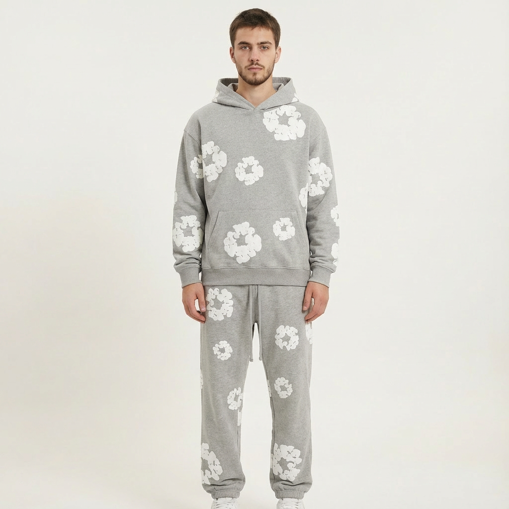 Sweat-shirt confortable à motif floral moderne