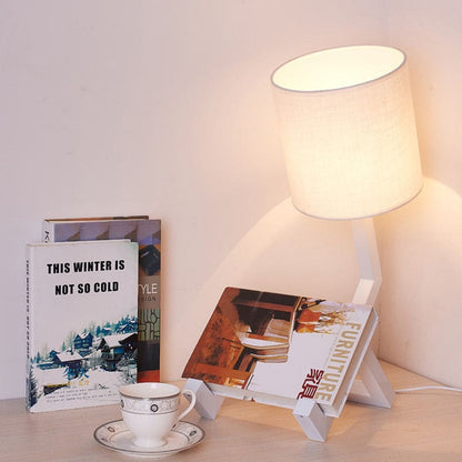 Lampe de table scandinave avec étagère intégrée
