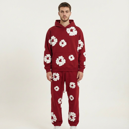 Elegant Floral Men's Sweatshirt – Chic Comfortable Spring Wear