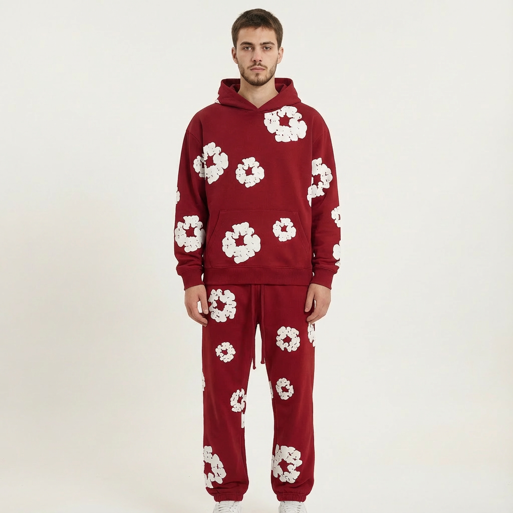 Sweat-shirt confortable à motif floral moderne