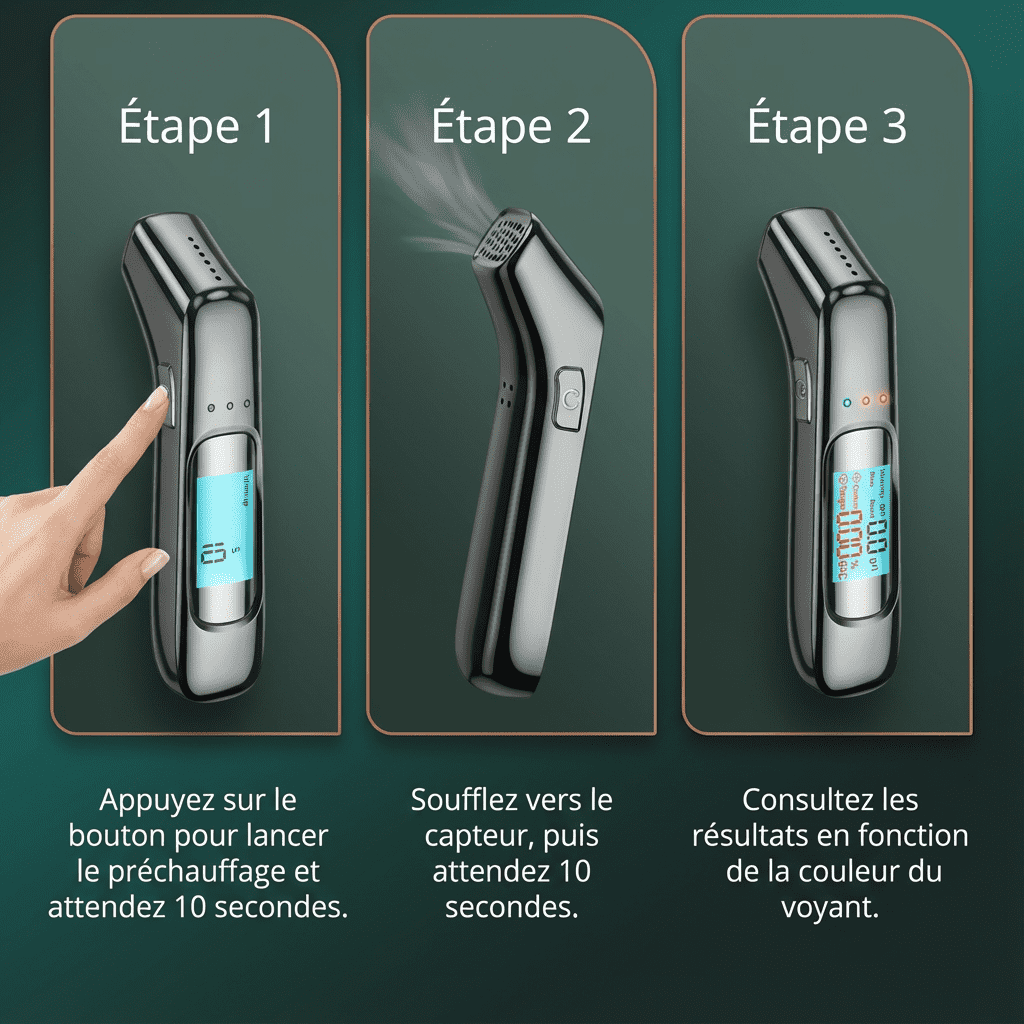Alcotex™ – Portable Electronic Breathalyzer with Fast Reading and LCD Screen