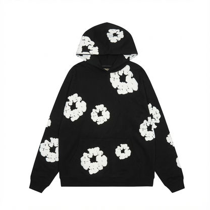 Sweat-shirt confortable à motif floral moderne