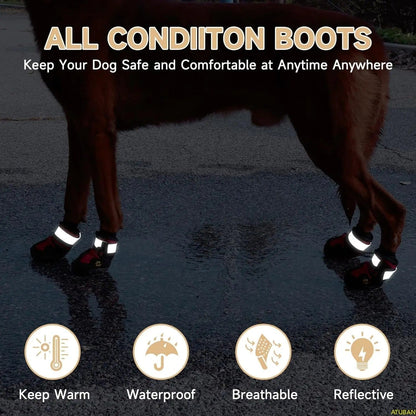 Bottes antidérapantes pour chien en caoutchouc