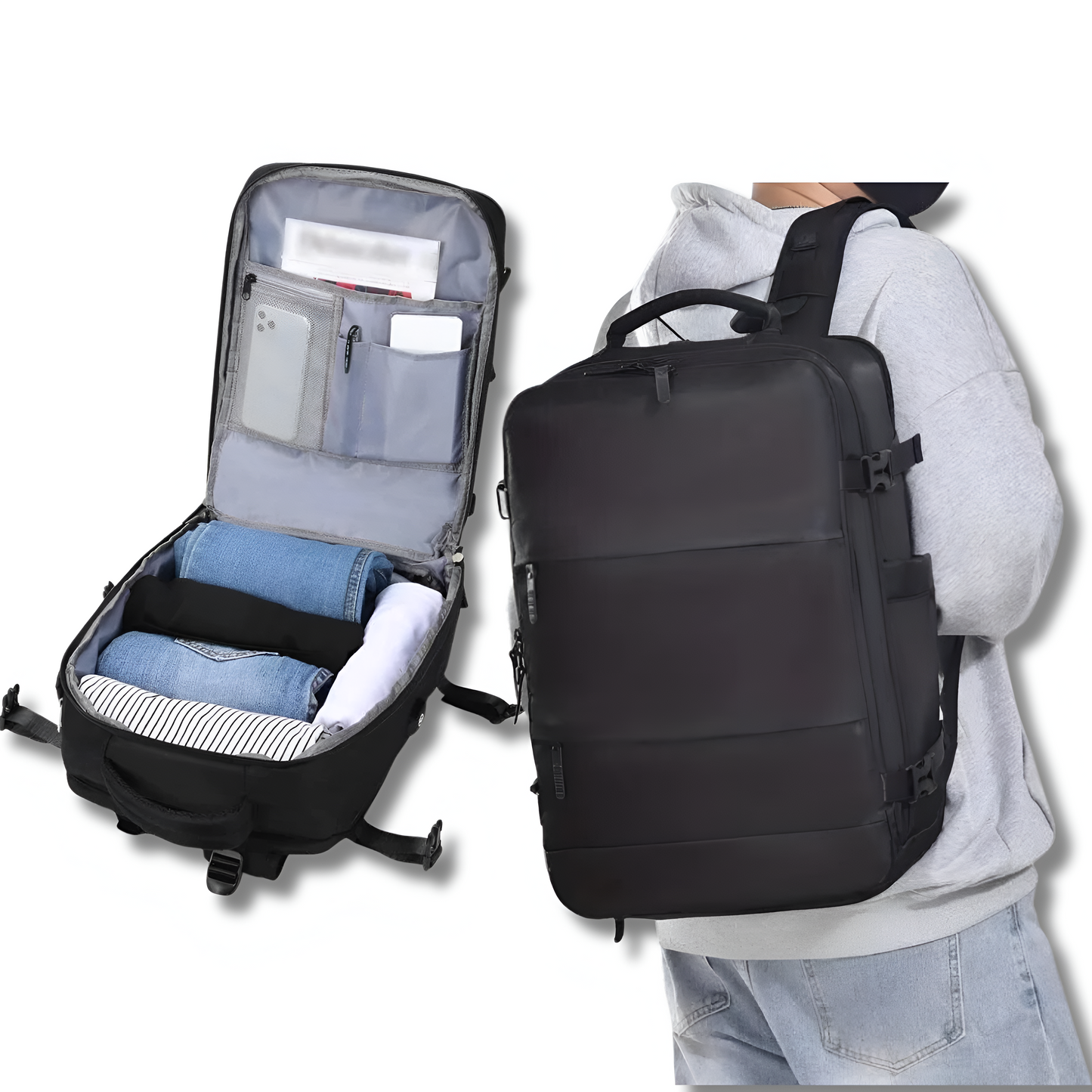 Practical Travel Bag with Built-in USB Port