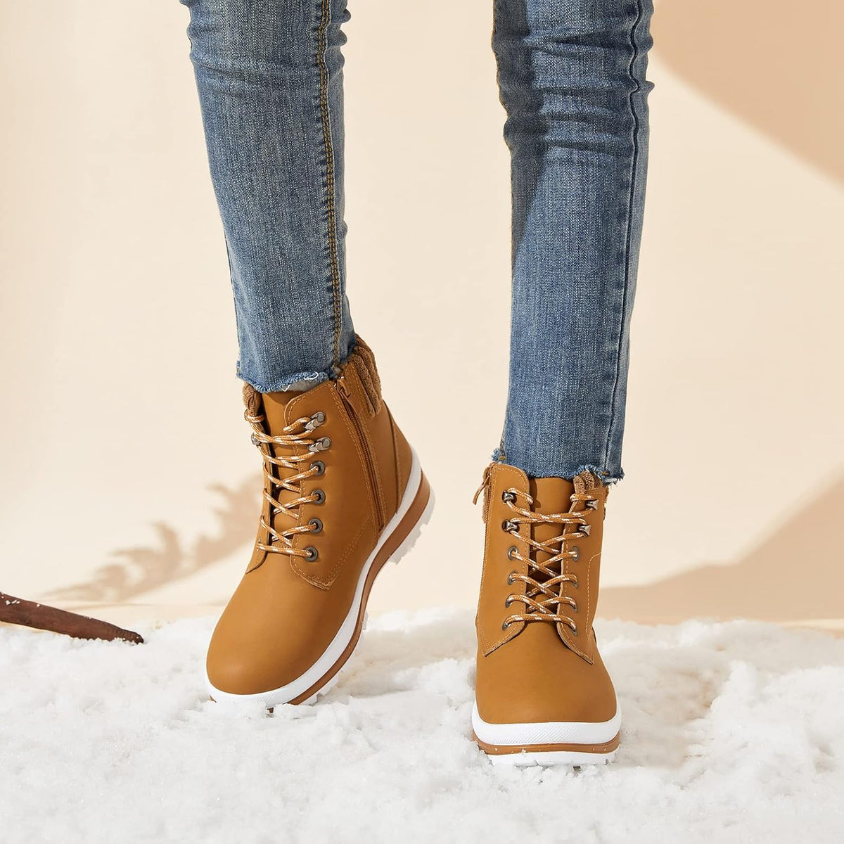 Bottes de combat doublées de fourrure isolantes