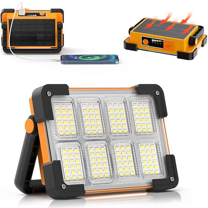 Projecteur LED rechargeable 100W avec powerbank solaire intégrée