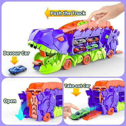 Circuit de course transformable avec camion et piste Dino