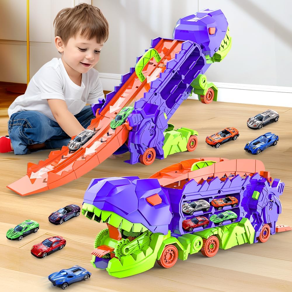 Circuit de course transformable avec camion et piste Dino