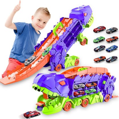 Circuit de course transformable avec camion et piste Dino
