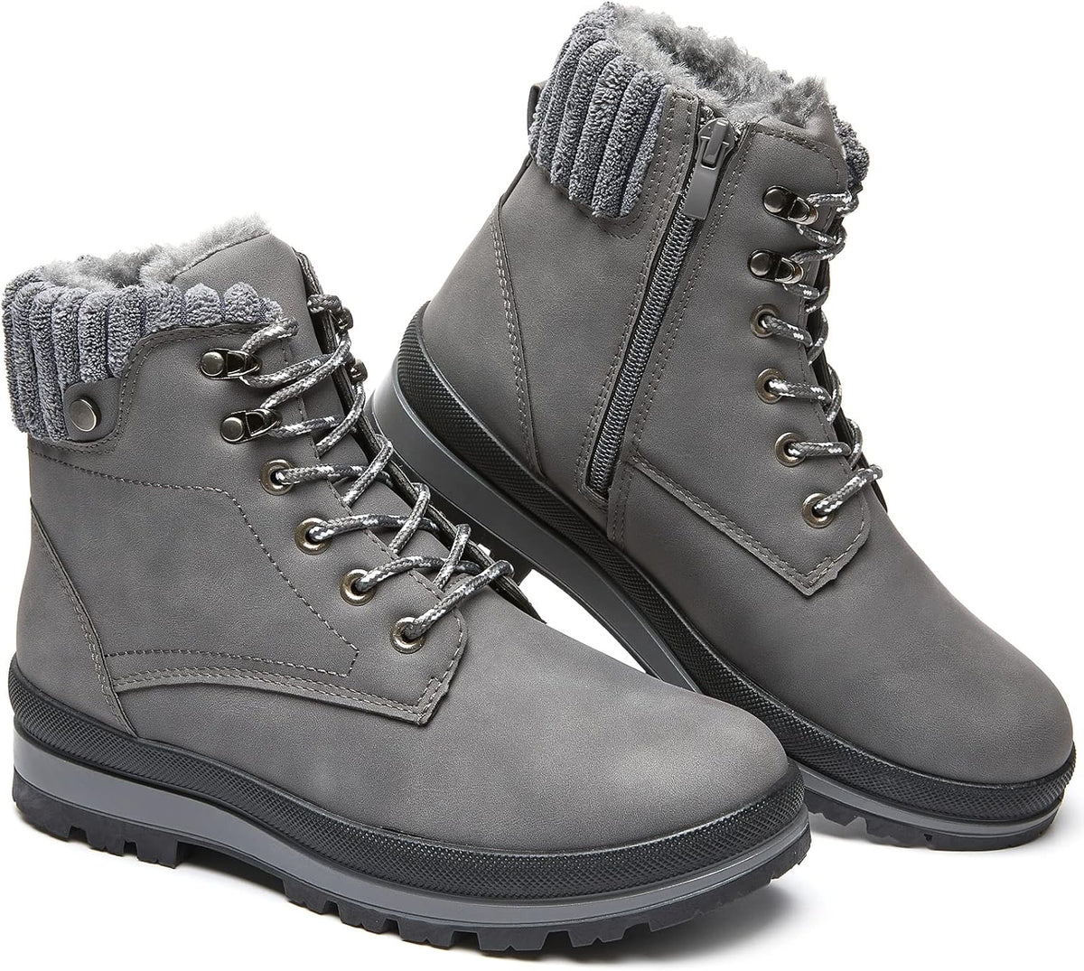 Bottes de combat doublées de fourrure isolantes