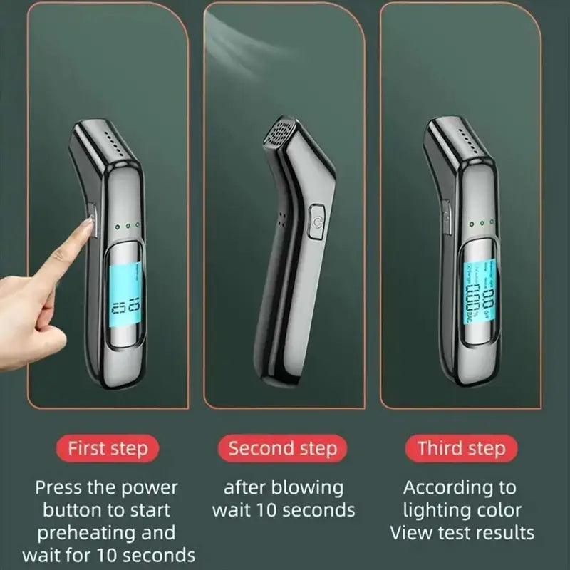 Alcotex™ – Portable Electronic Breathalyzer with Fast Reading and LCD Screen