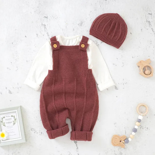 Ensemble bébé en coton doux avec bonnet assorti