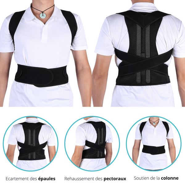 Correcteur de posture réglable en tissu respirant