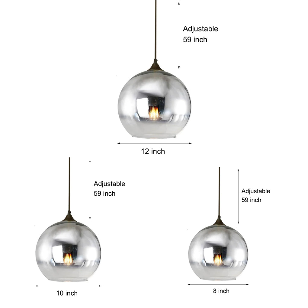 Suspension globe en verre avec éclairage LED moderne