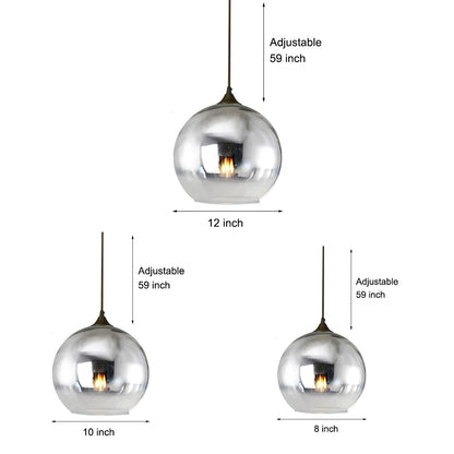 Suspension globe en verre avec éclairage LED moderne