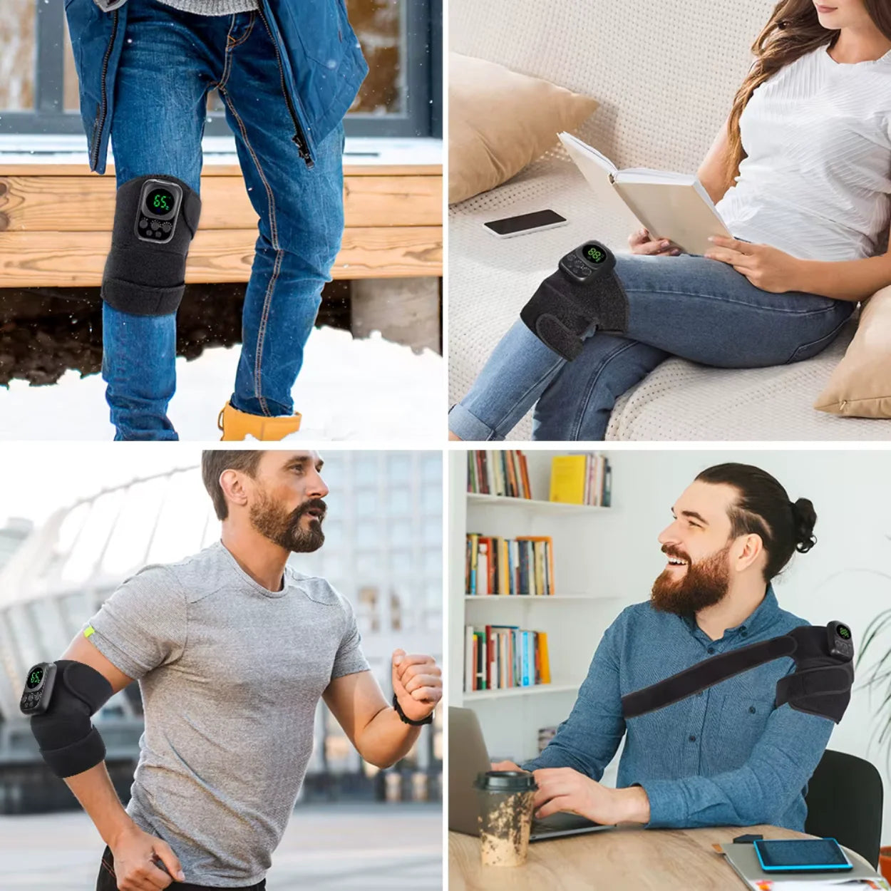 EMS Heated Knee Brace 60 °C – Long-Lasting 5000 mAh Battery
