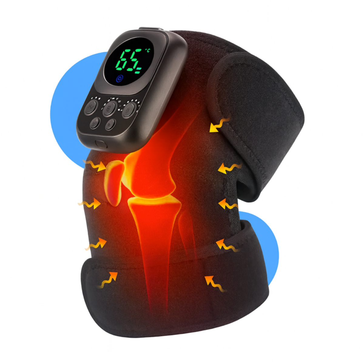 EMS Heated Knee Brace 60 °C – Long-Lasting 5000 mAh Battery