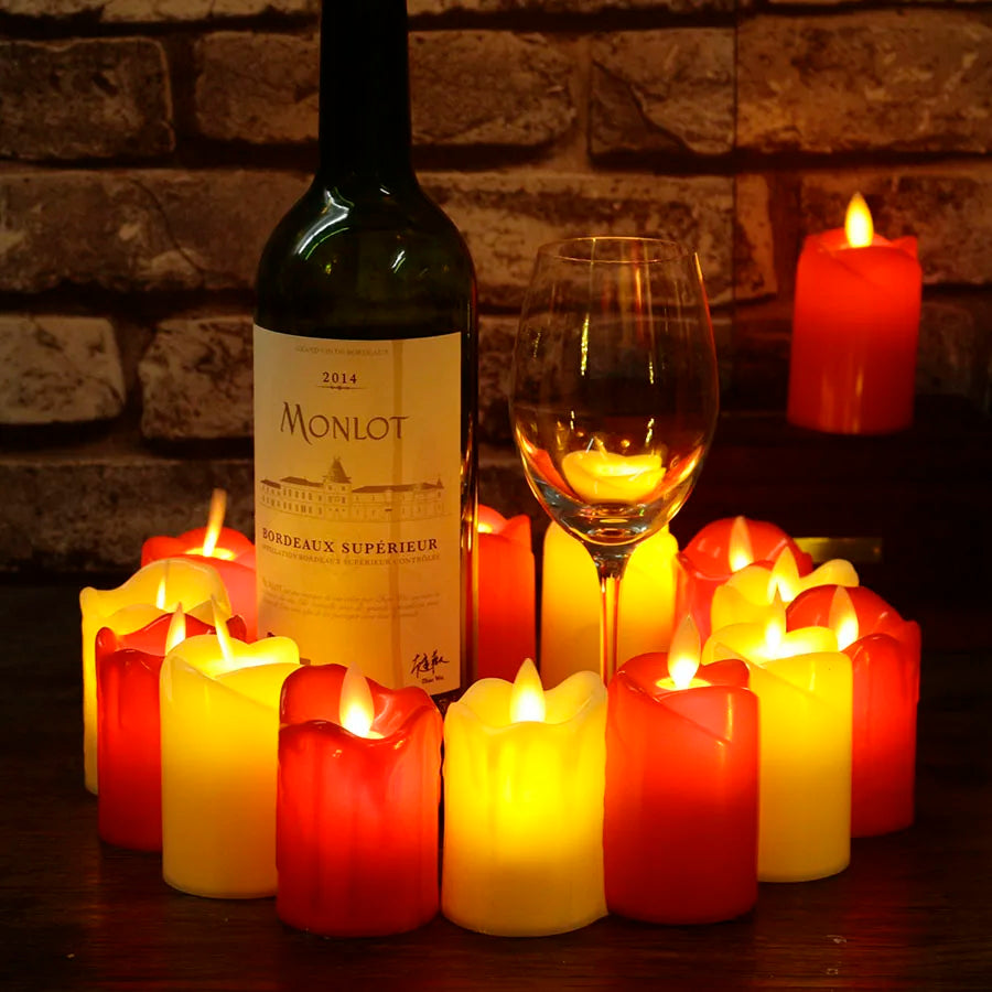 Bougies LED sans flamme rechargeables pour fêtes et anniversaires