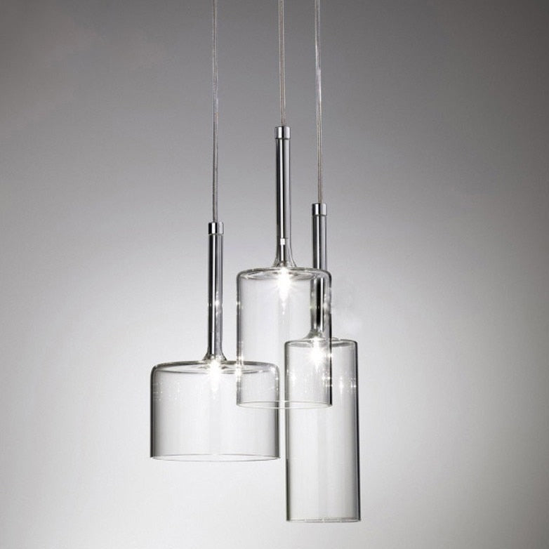 Suspension de salle à manger LED moderne en verre