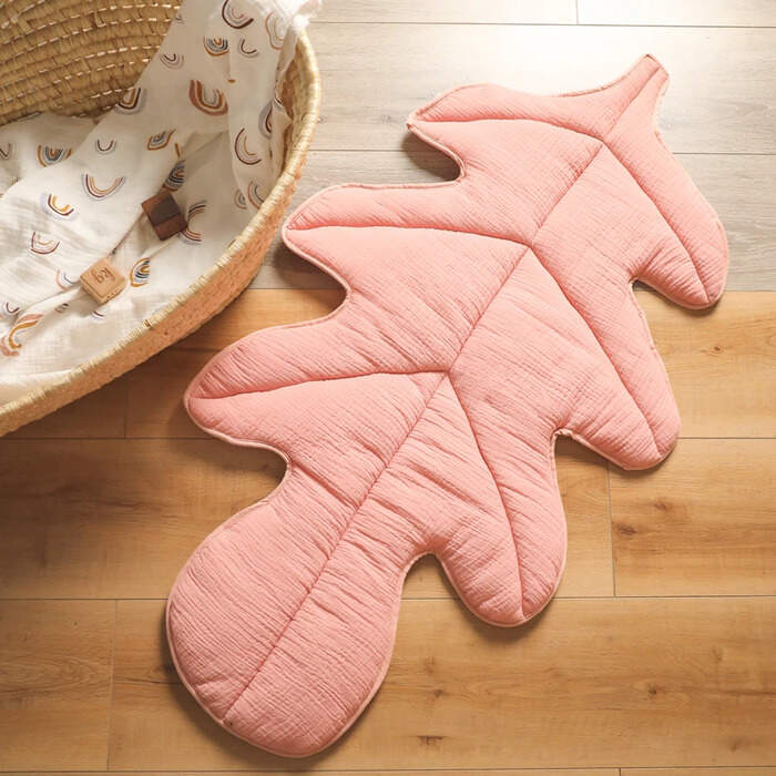 Baby Play Mat in Green Leaf Shape