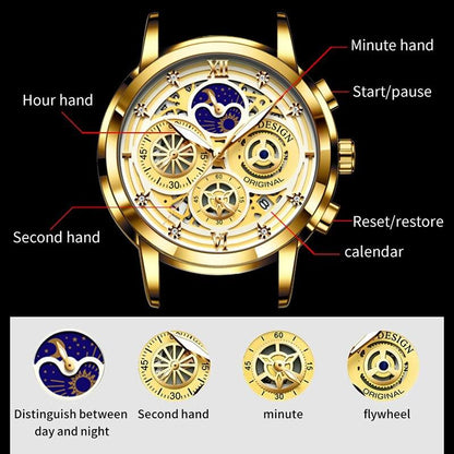 Montre chronographe élégante à quartz analogique