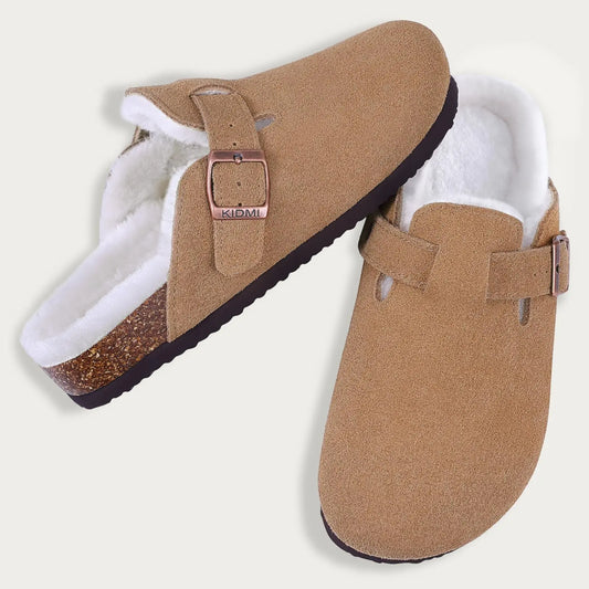 Sabots fourrés confortables en textile doux