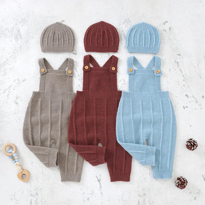 Ensemble bébé en coton doux avec bonnet assorti
