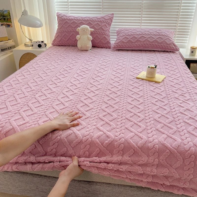 Couvre-lit élastique doux et protecteur avec paire de taies