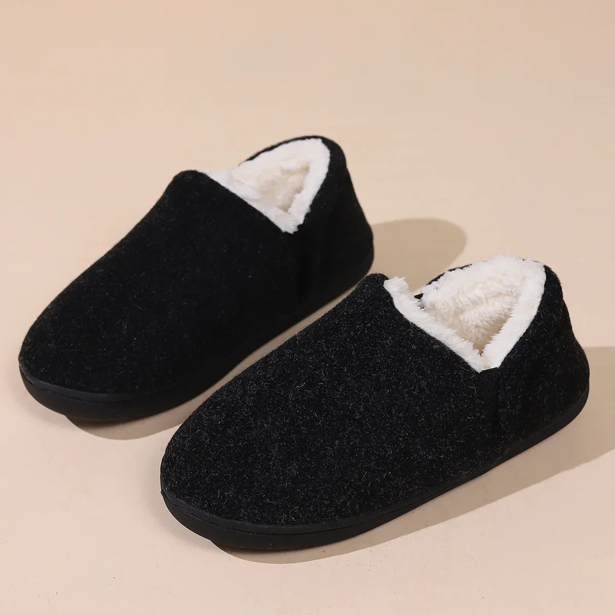 Pantoufles moelleuses en fourrure chaude coordonnante