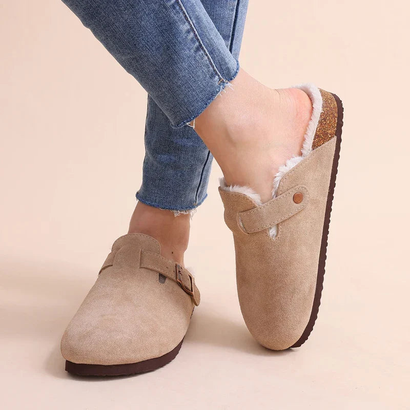 Sabots fourrés confortables en textile doux