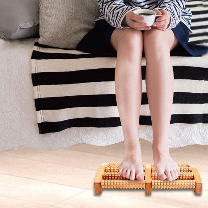 Rouleau de massage en bois pour pieds