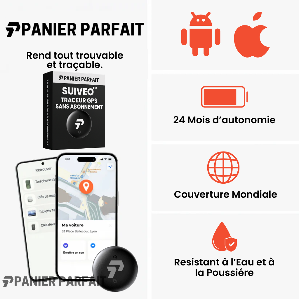Traceur GPS voiture sans fil compatible Android iOS