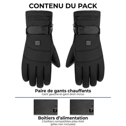 Gants chauffants rechargeables à batterie intégrée