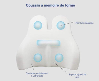 Coussin de confort dorsal ergonomique bleu