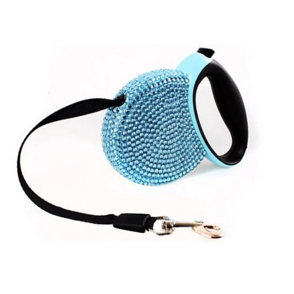Elegant Retractable Crystal Dog Leash