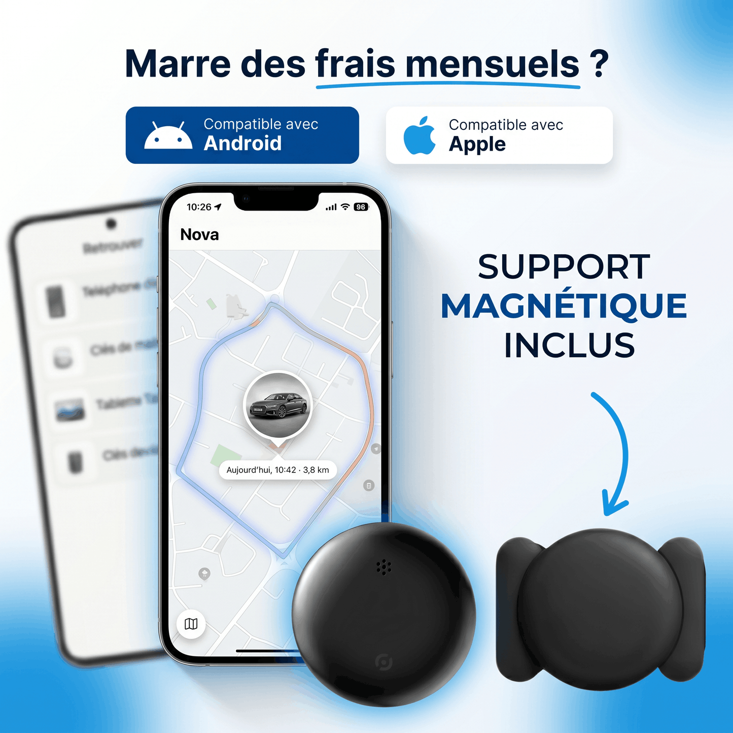 Santeova – Traceur GPS Sans Abonnement | Compatible Android & iOS