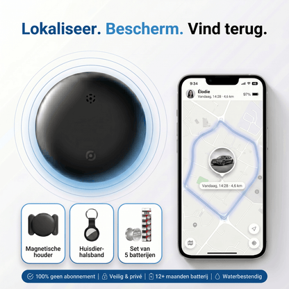 Santeova – GPS Tracker Zonder Abonnement | Compatibel met Android en iOS
