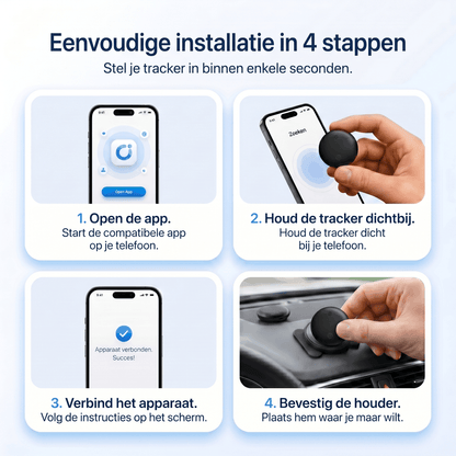Santeova – GPS Tracker Zonder Abonnement | Compatibel met Android en iOS