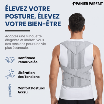 Correcteur de posture avec soutien lombaire intégré ajustable