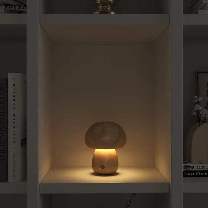 Natural Wood Fungus Lamp